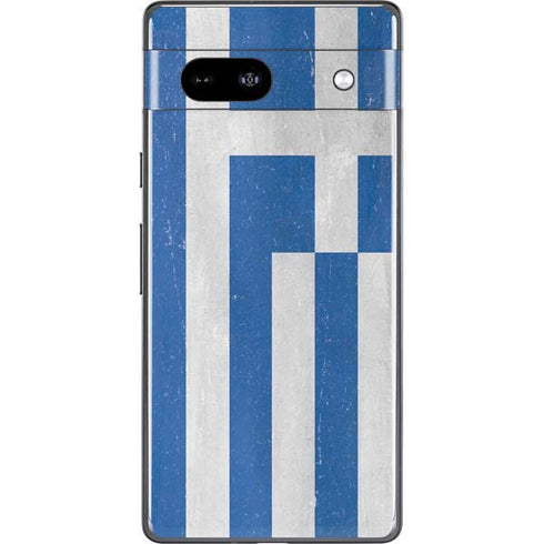 Greece Flag Distressed Google Pixel 7a Skin